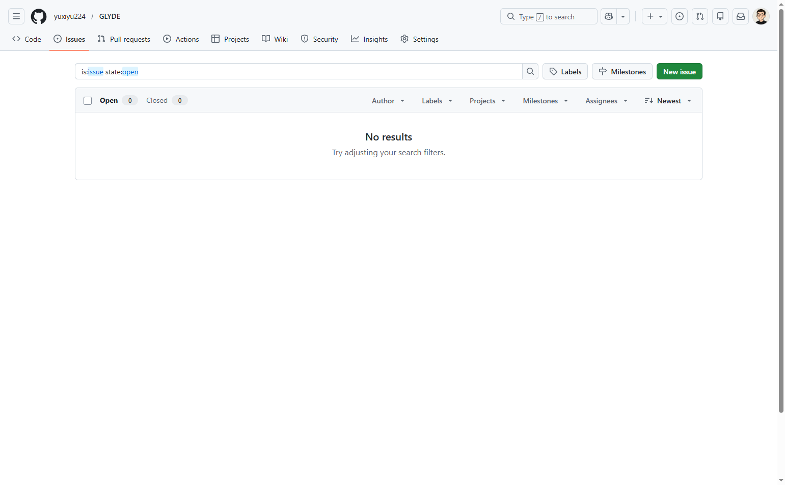 Navigate to repository issues page