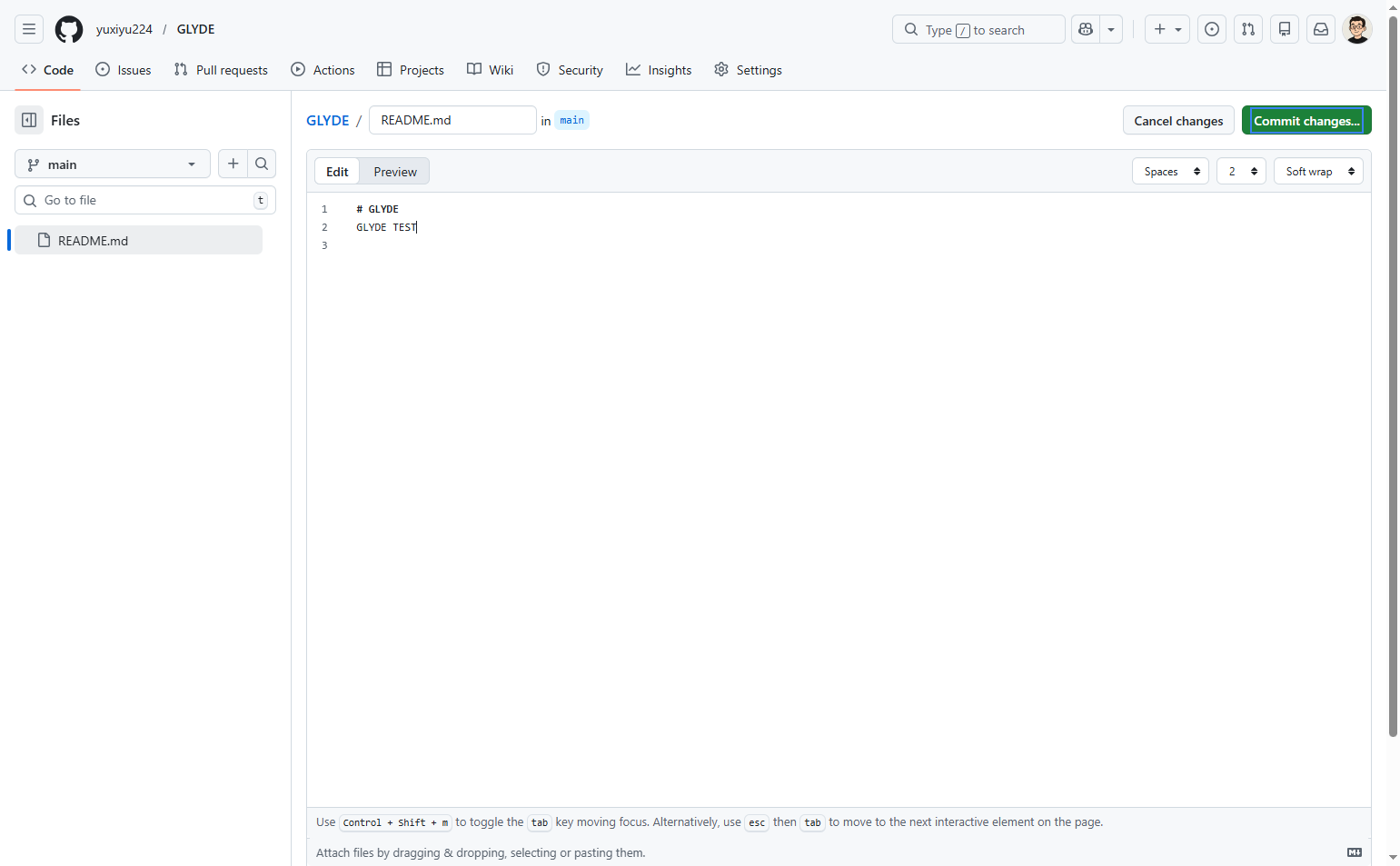 Initiate the commit process