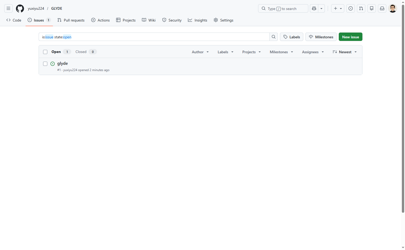 Select the issue to manage