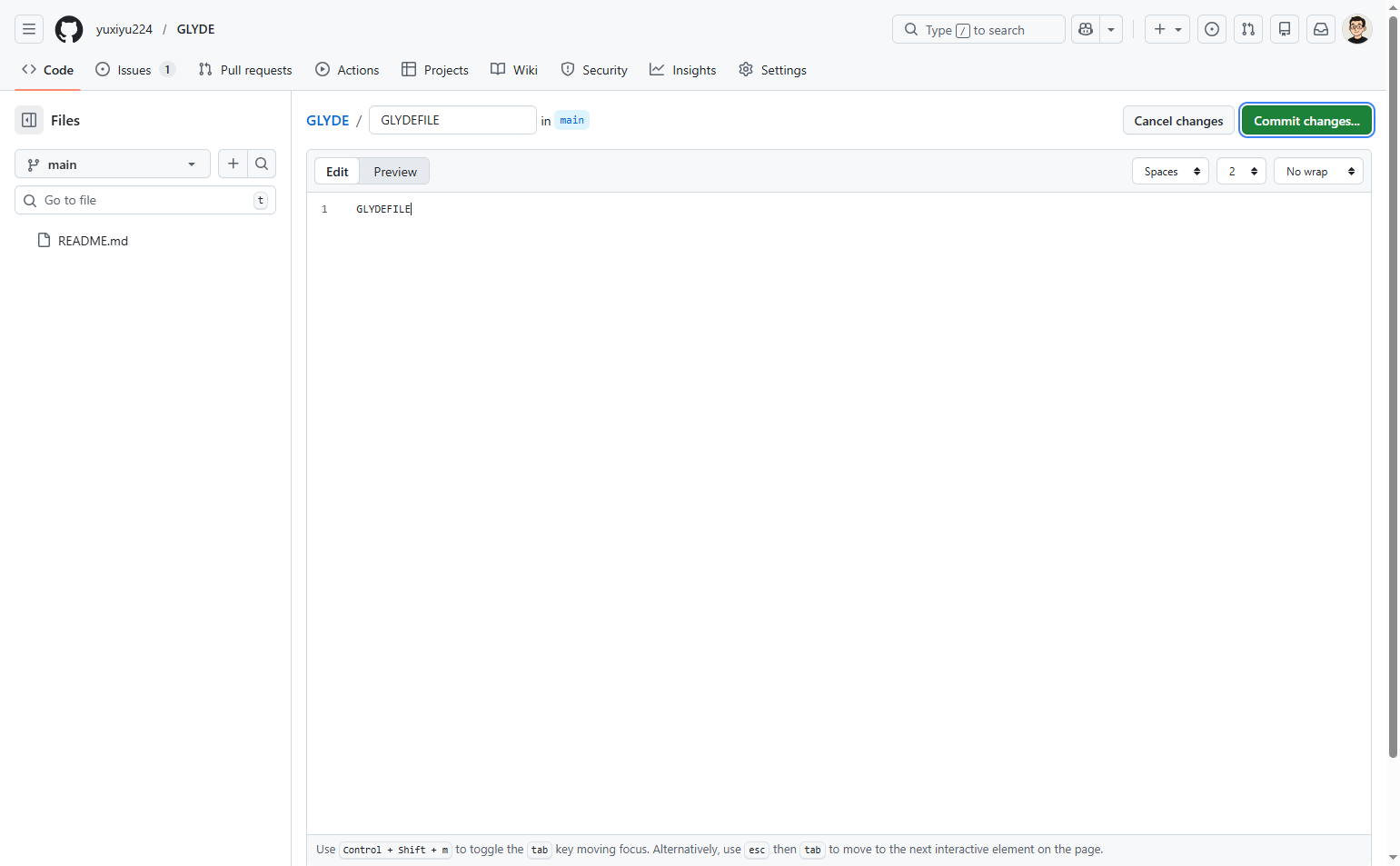 Initiate the commit process
