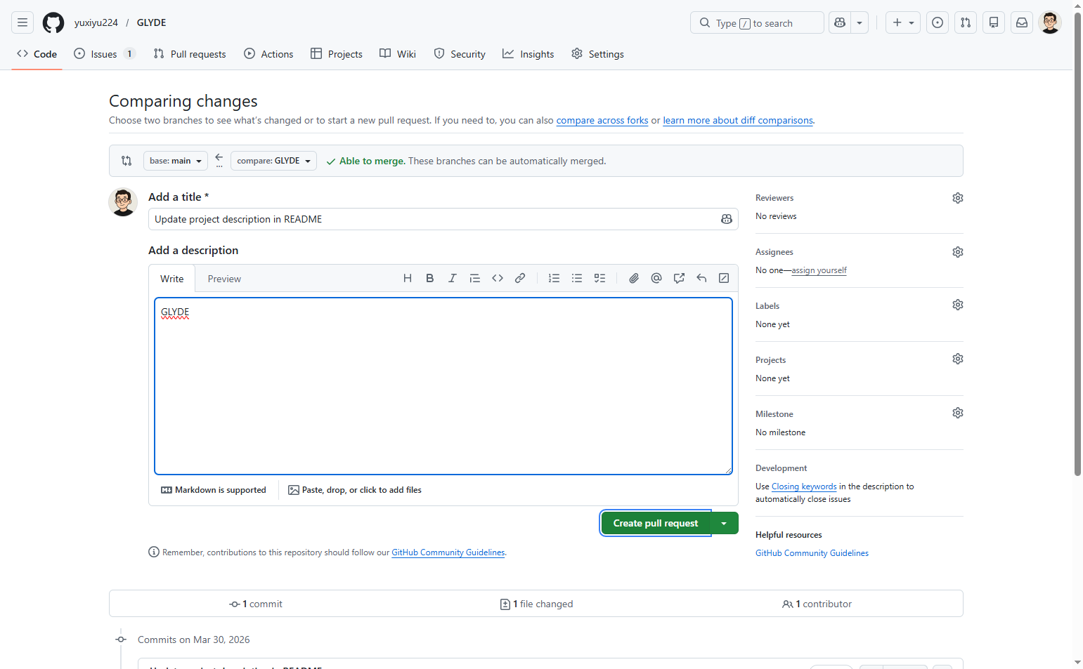 Submit the pull request