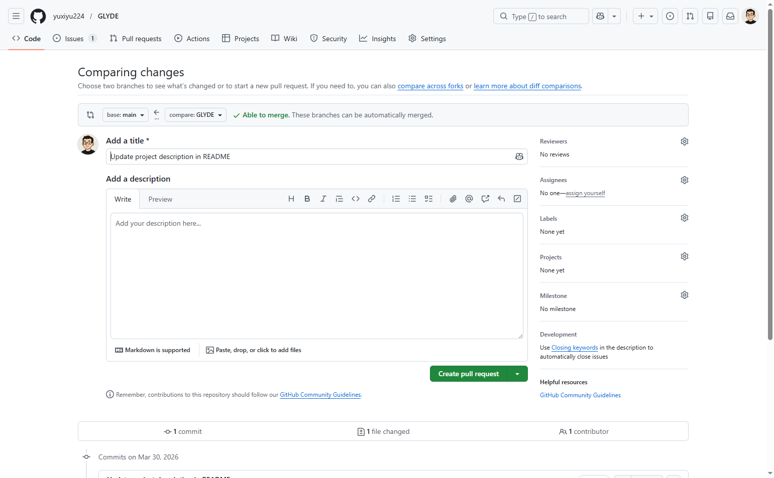 Add pull request details