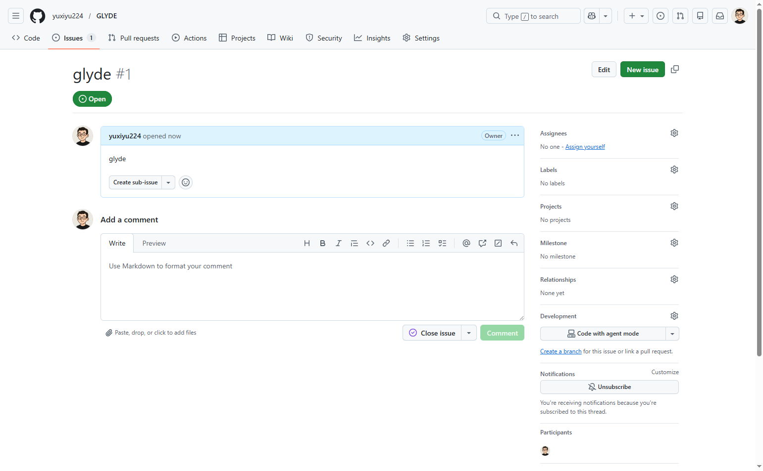 Capture screenshot of created issue