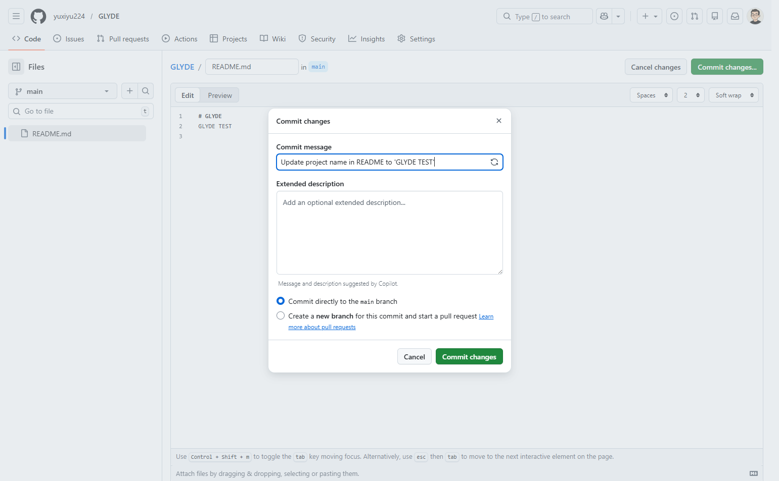 Add a commit message