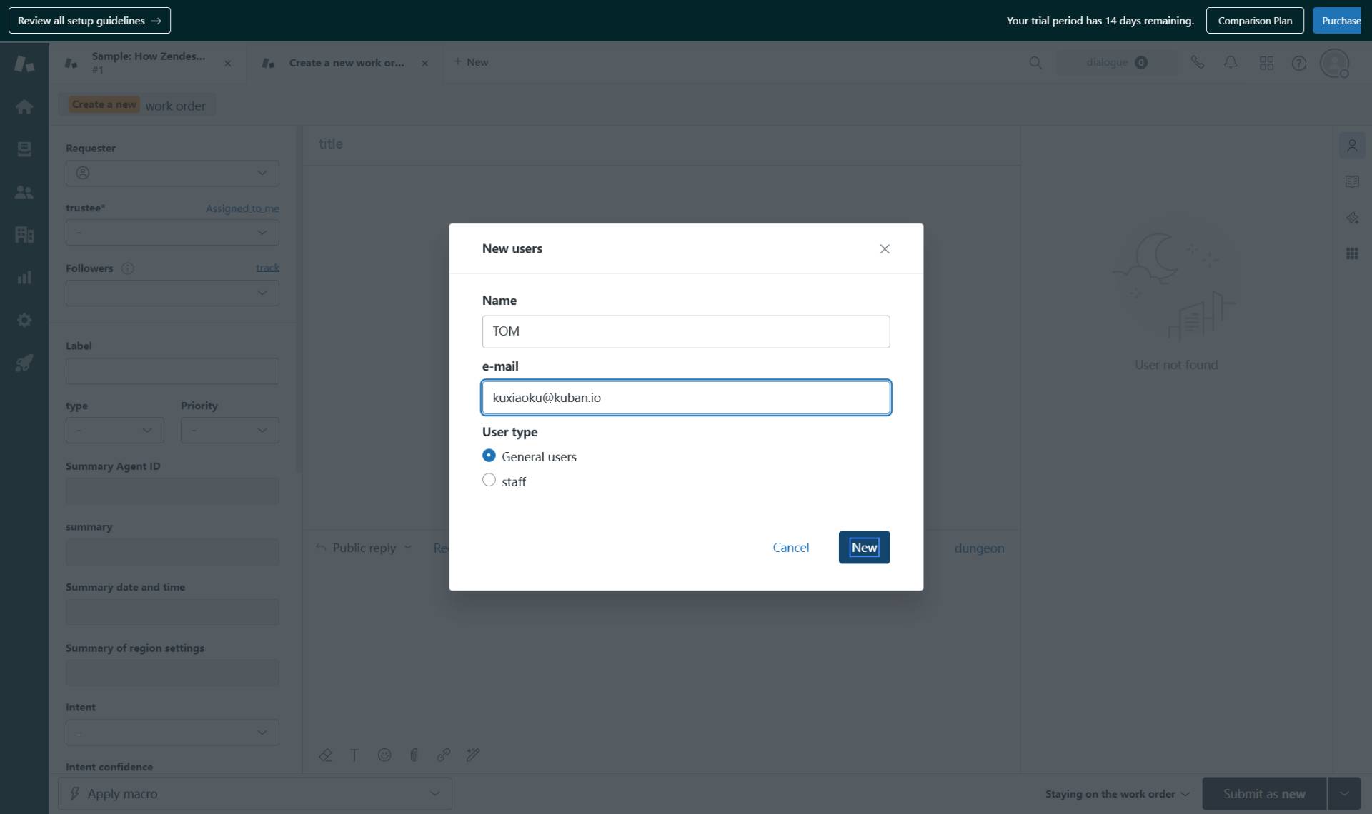 Create the user