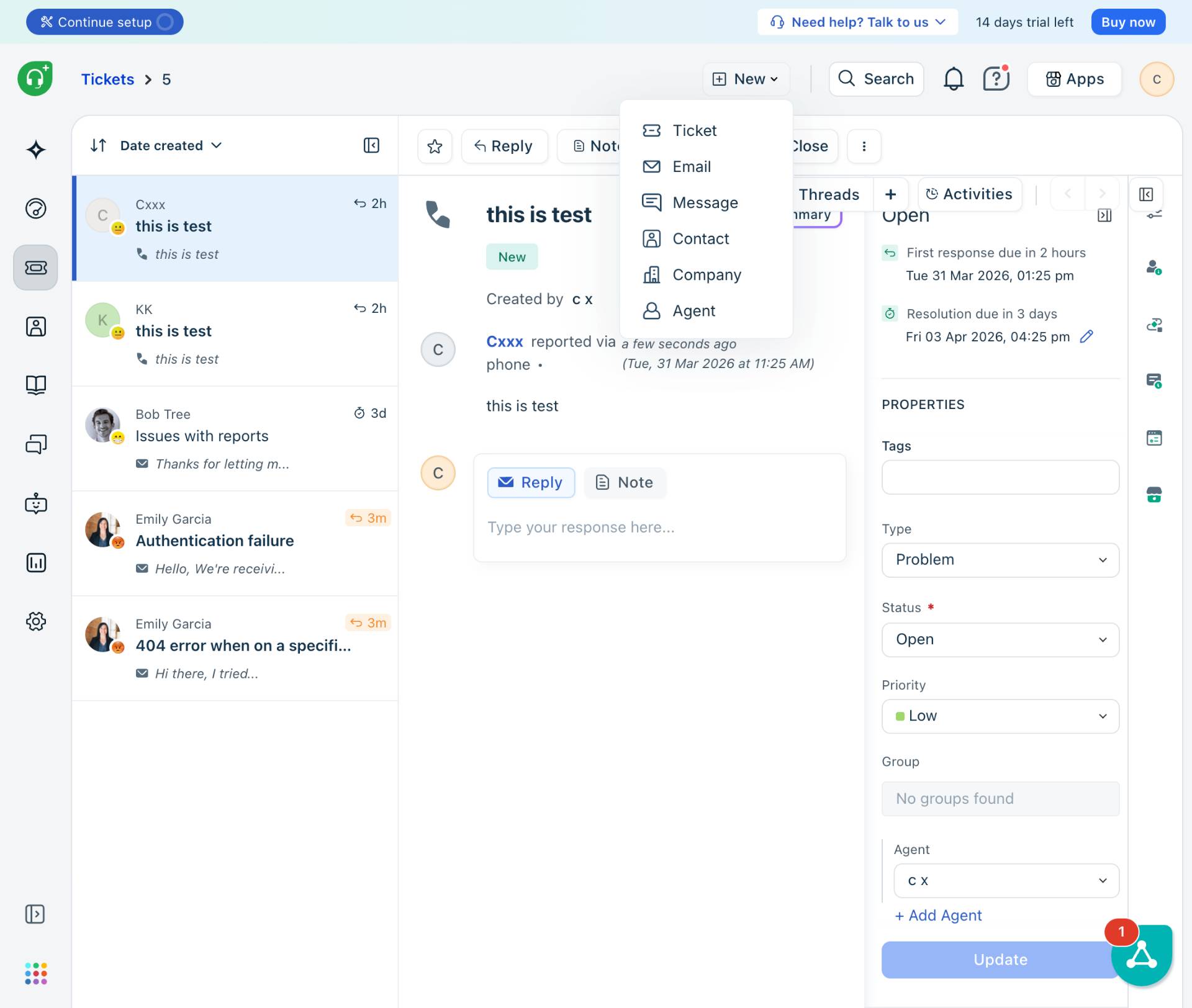 Navigate to Freshdesk ticket page