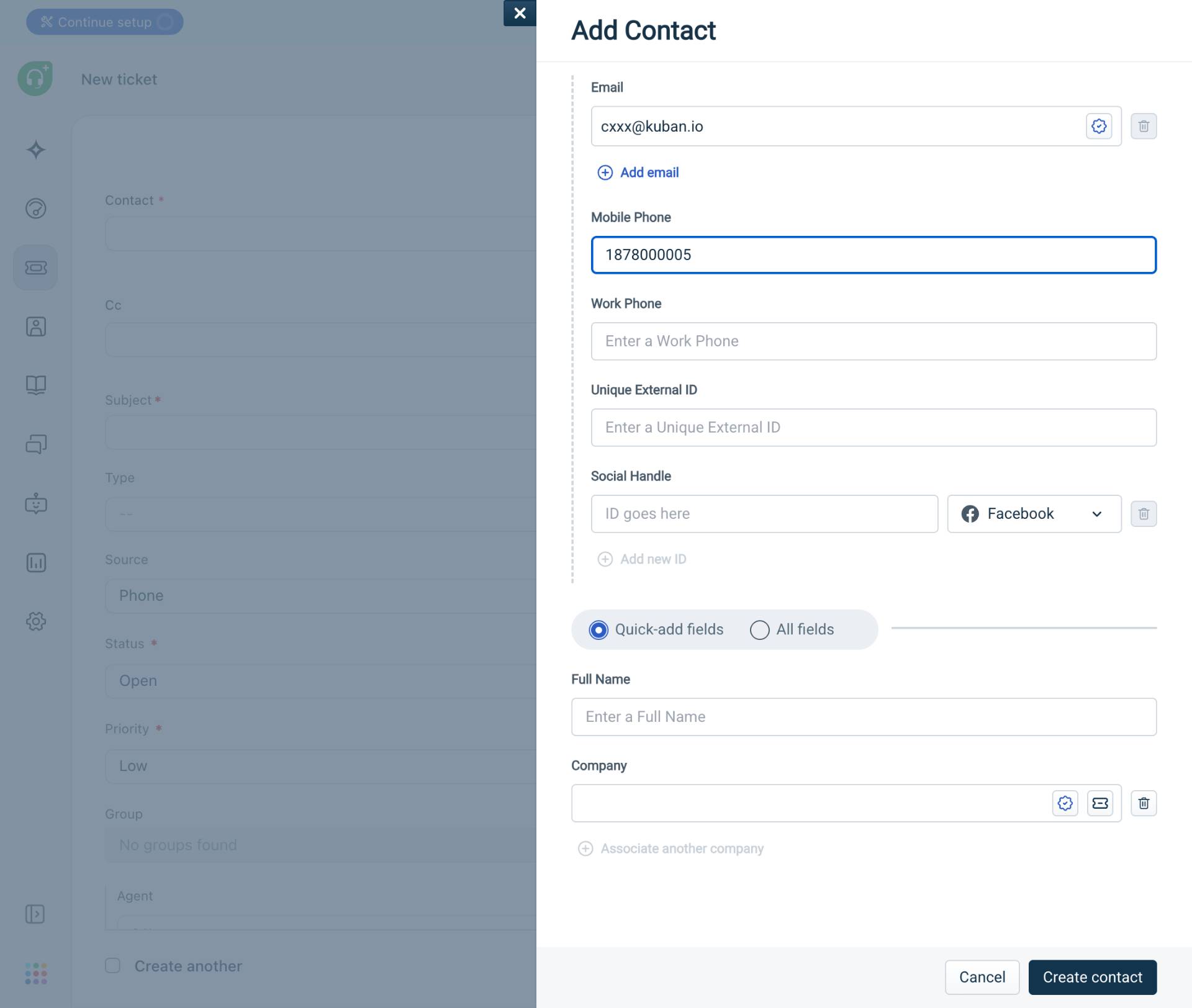 Create the Contact