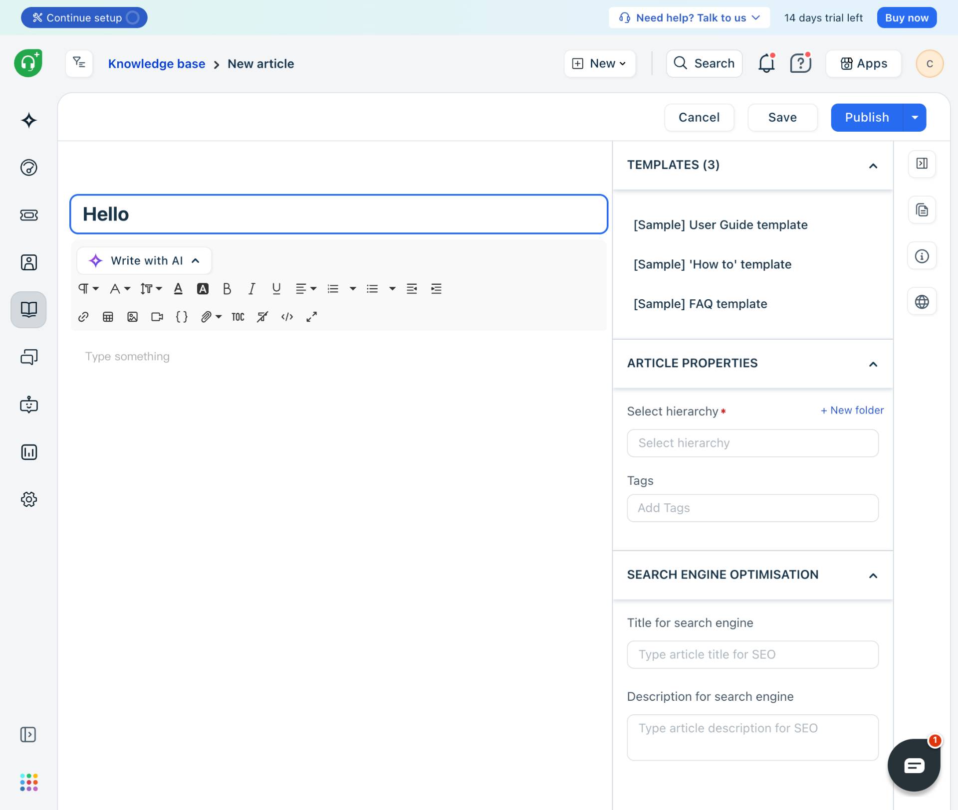 Add article content