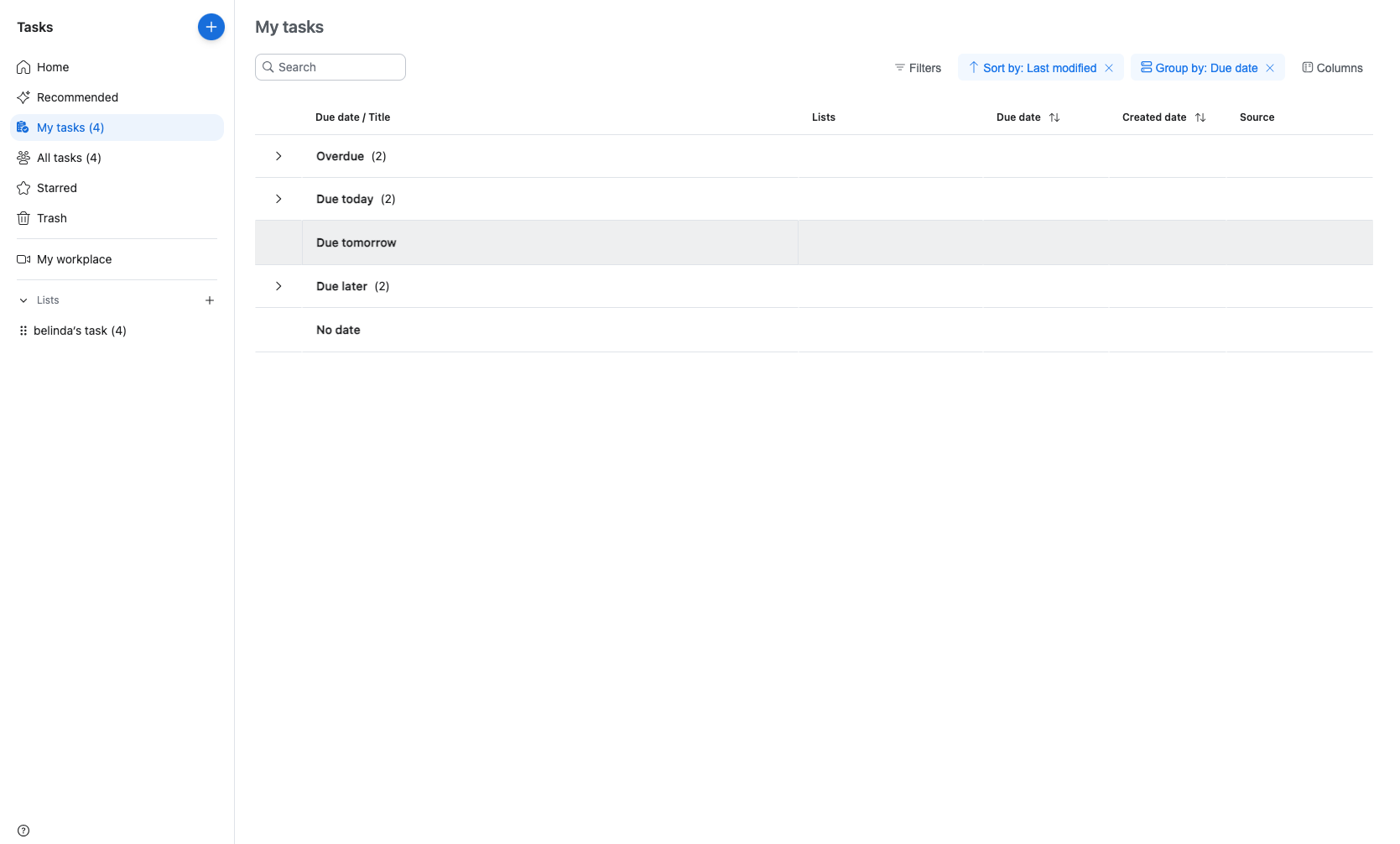 Expand task groups by due date
