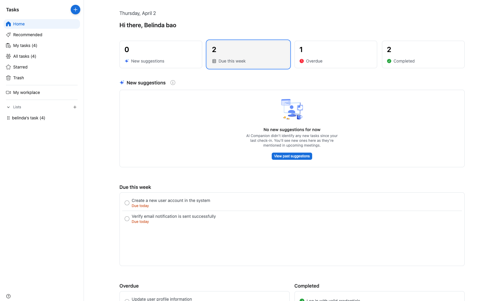 Navigate to Zoom Tasks