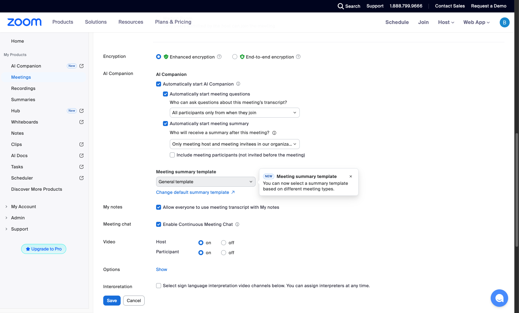 Configure meeting summary recipients