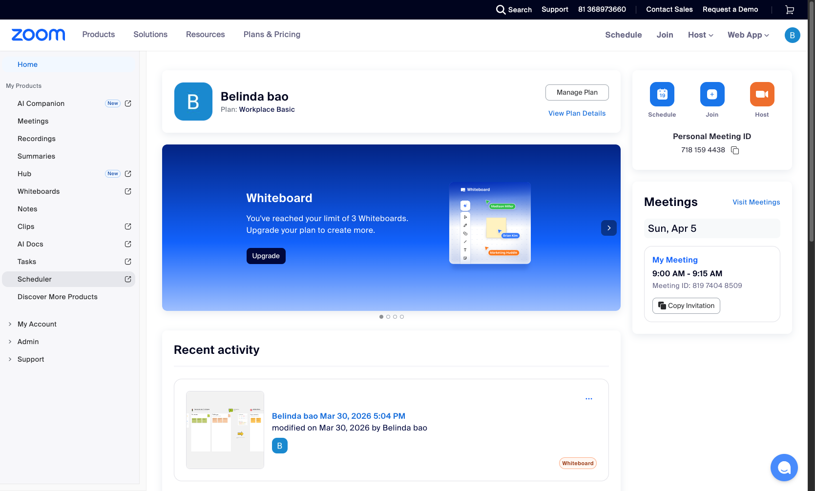 Access Zoom Scheduler