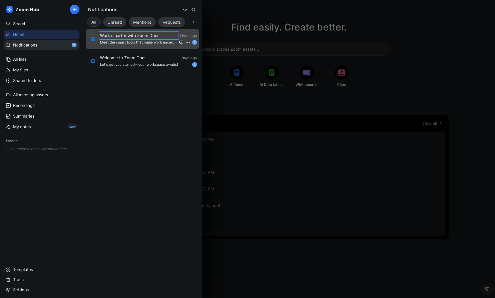 Check notifications for new documents