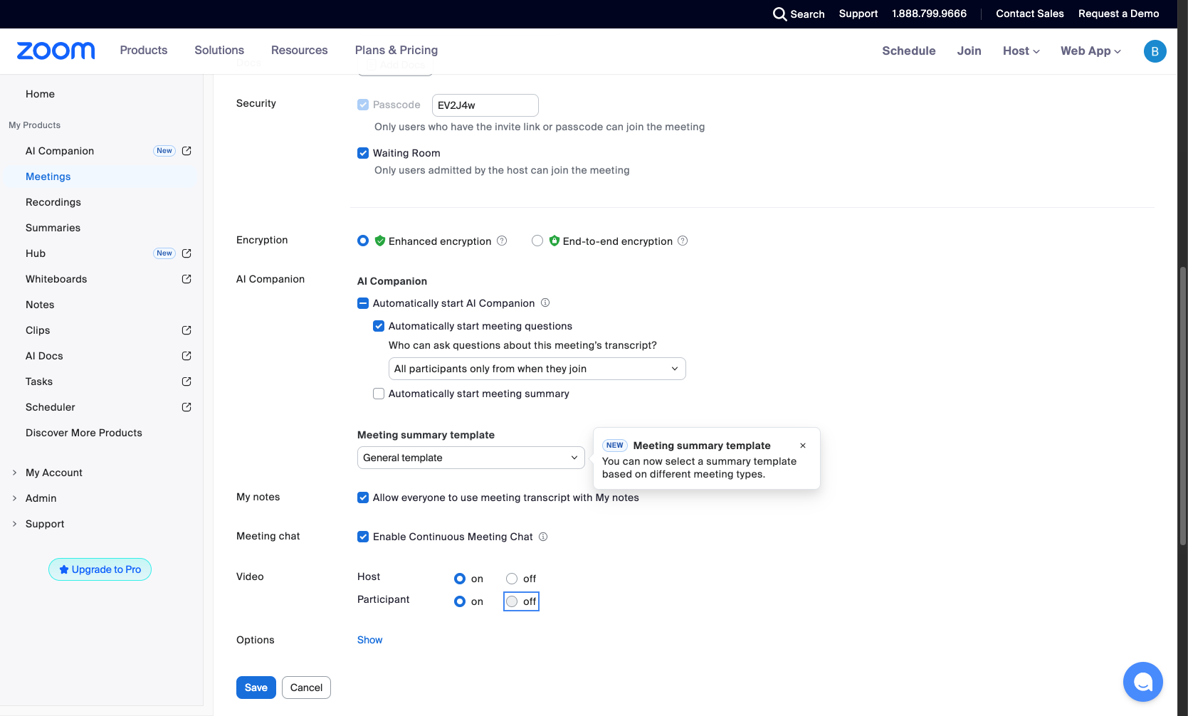 Configure security settings
