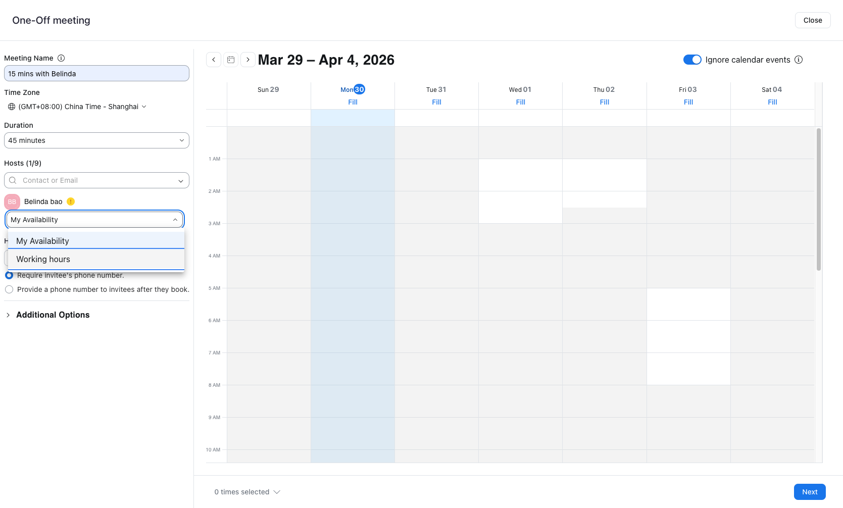 Configure availability settings