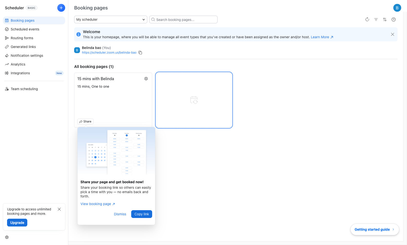Create New Booking Page