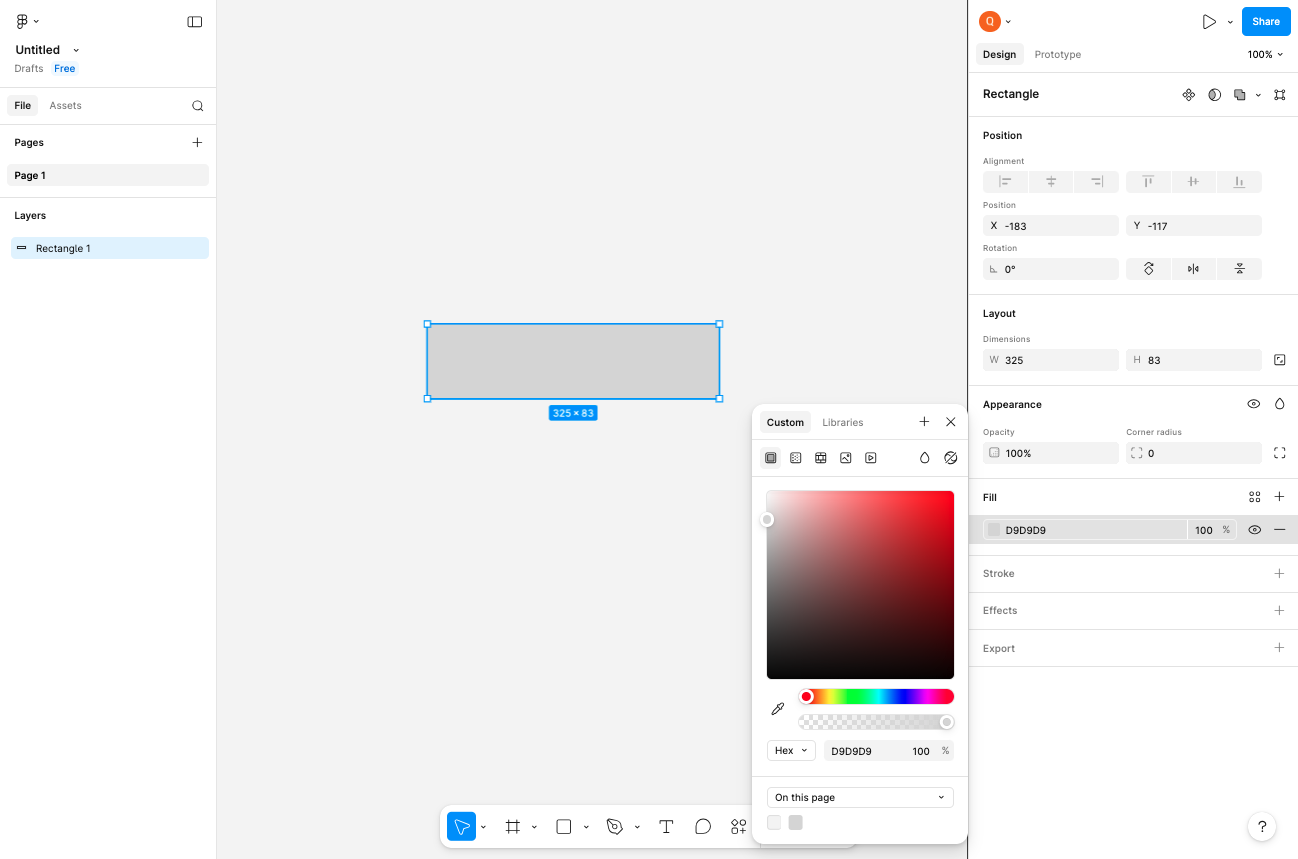Select a custom color