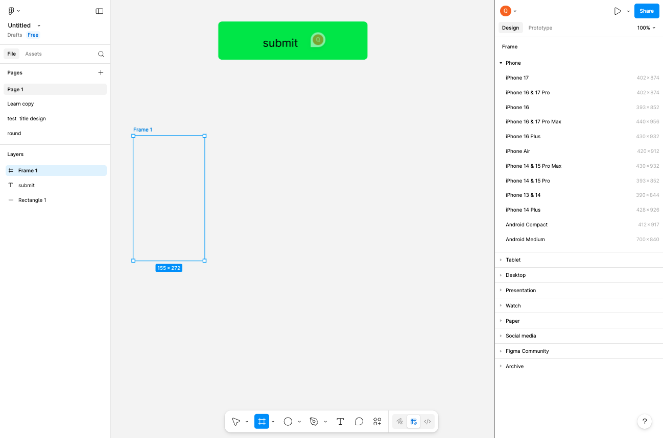 Create the first frame