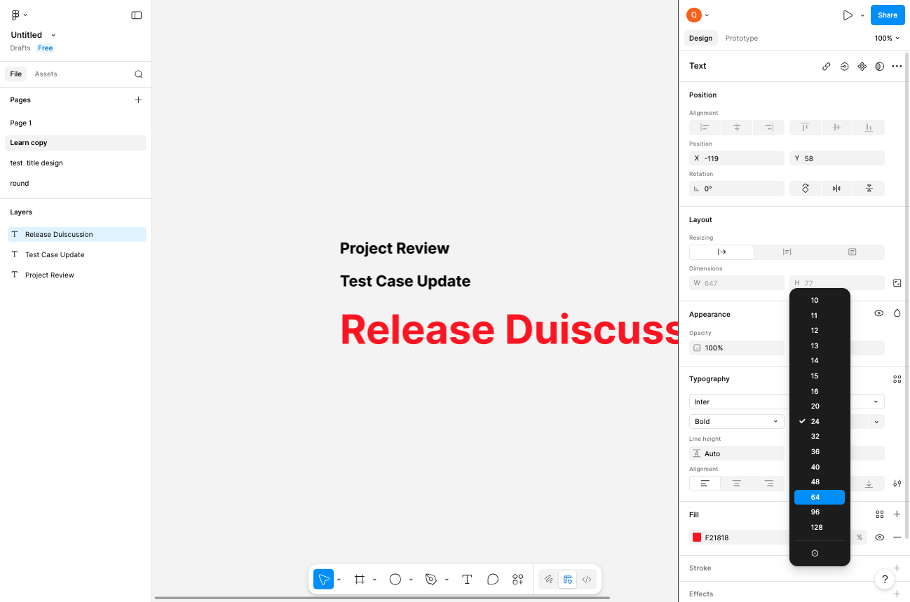 Open the font weight dropdown