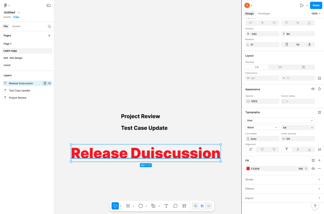 Select and Reposition Text Element