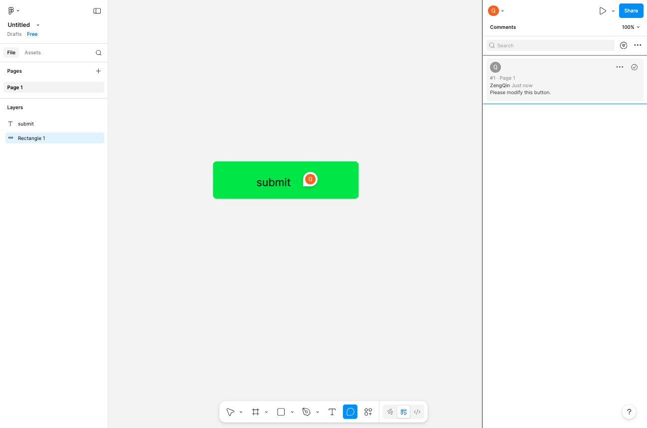 Access comment options