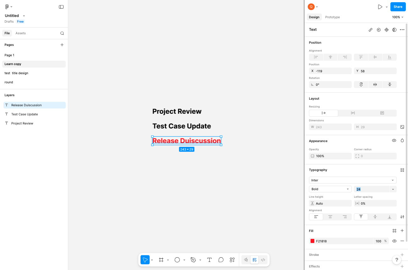 Select desired font size