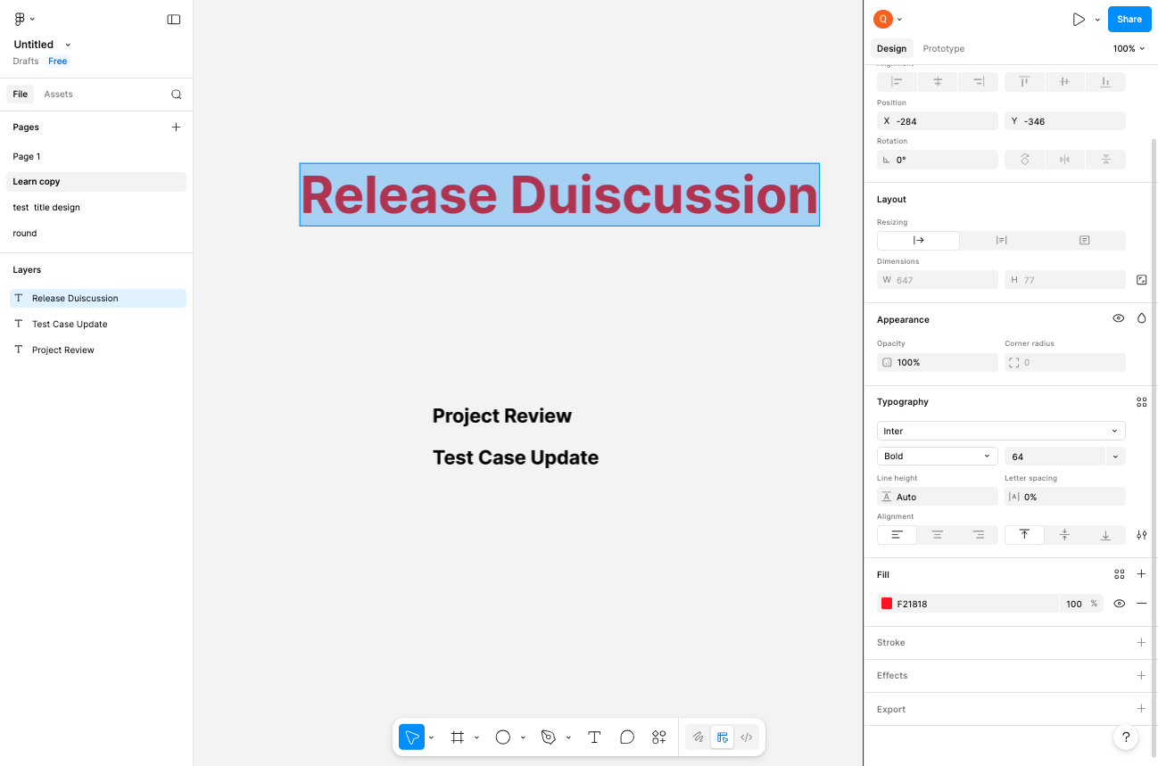 Select the text element
