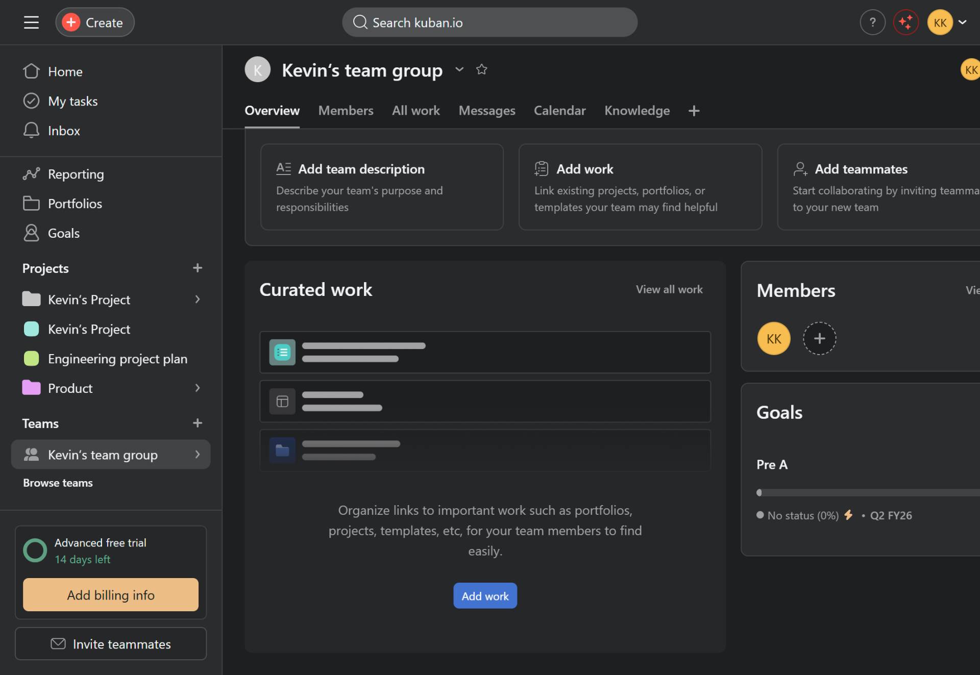 Navigate to Asana team page