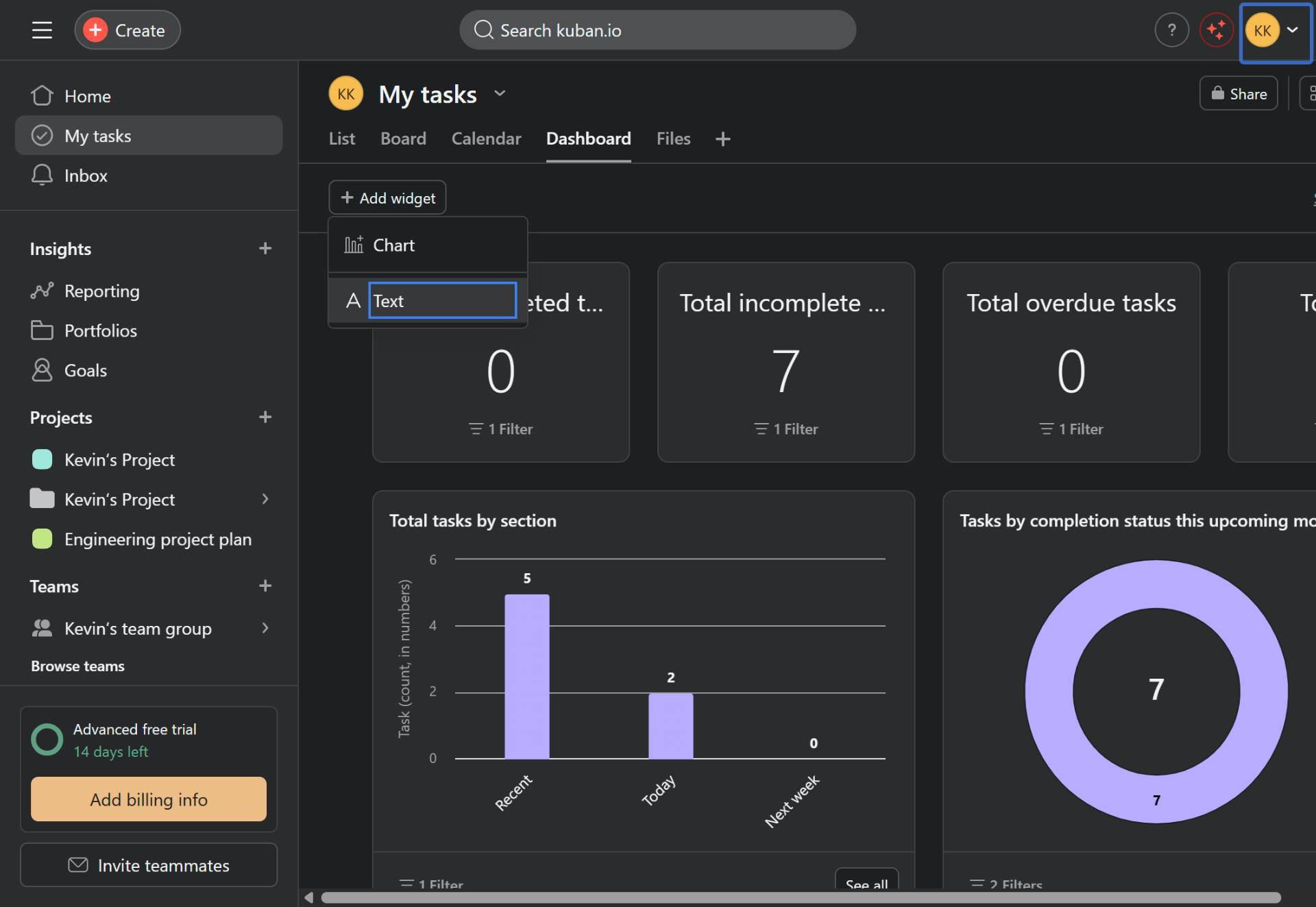 Select widget type